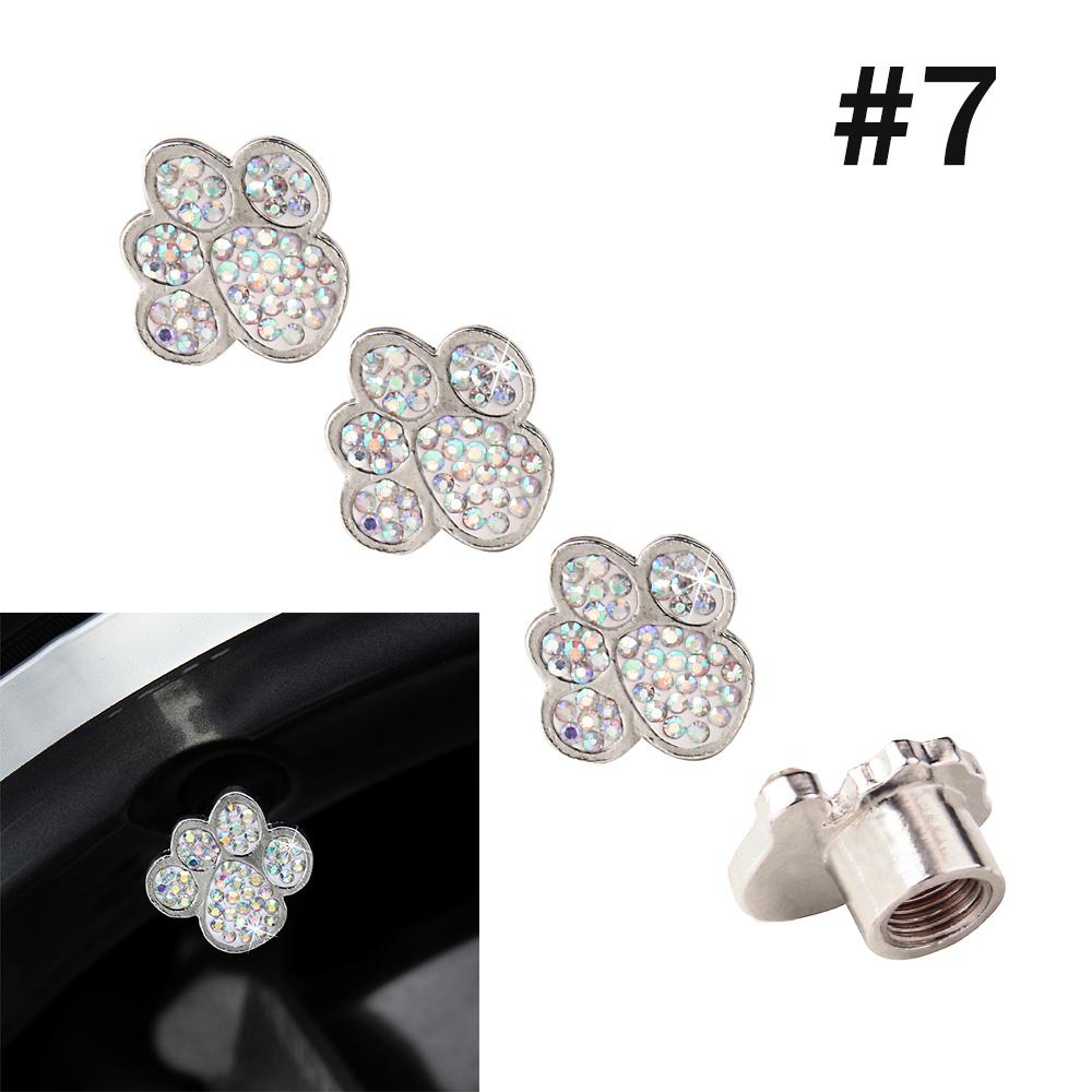 DSYCAR 4 Teile/satz Auto Rad Reifen Vorbau Luftkappen Pfote Diamant Staub-proof Caps Handgefertigte Strass Auto Reifen Ventil kappen