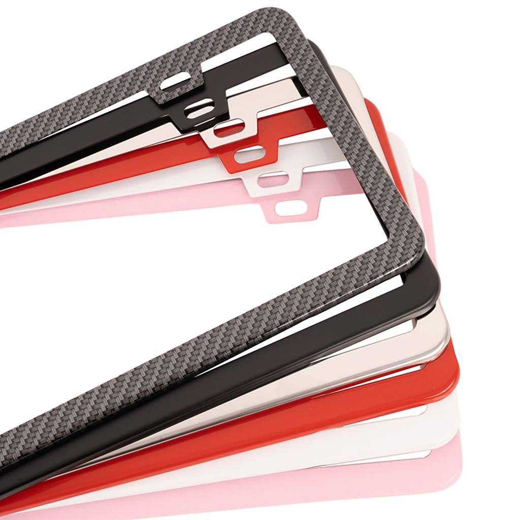 2pcs Car Parts Stainless Steel USA Flag License Plate Frame Cover For USA Standard Car License Plate Holder