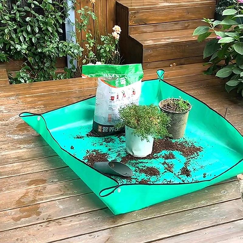 50-100cm Planting Mat Gardening Plant Repotting Mat Potting Pad Foldable Garden Plant Flower Pot Transplanting Waterproof Mats