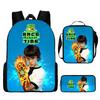 Less Hacker Backpack Ben 10 Student School Bag Anime Cartoon Backpack Lunch Bag Satchel Pencil Case