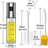 Pack Of 2 Oil Sprayer Bottles - Glass Bottle Vinegar Dispenser - With Scale, With Pastry Brush, Cleaning Brush And Oil Funnel (100ml)