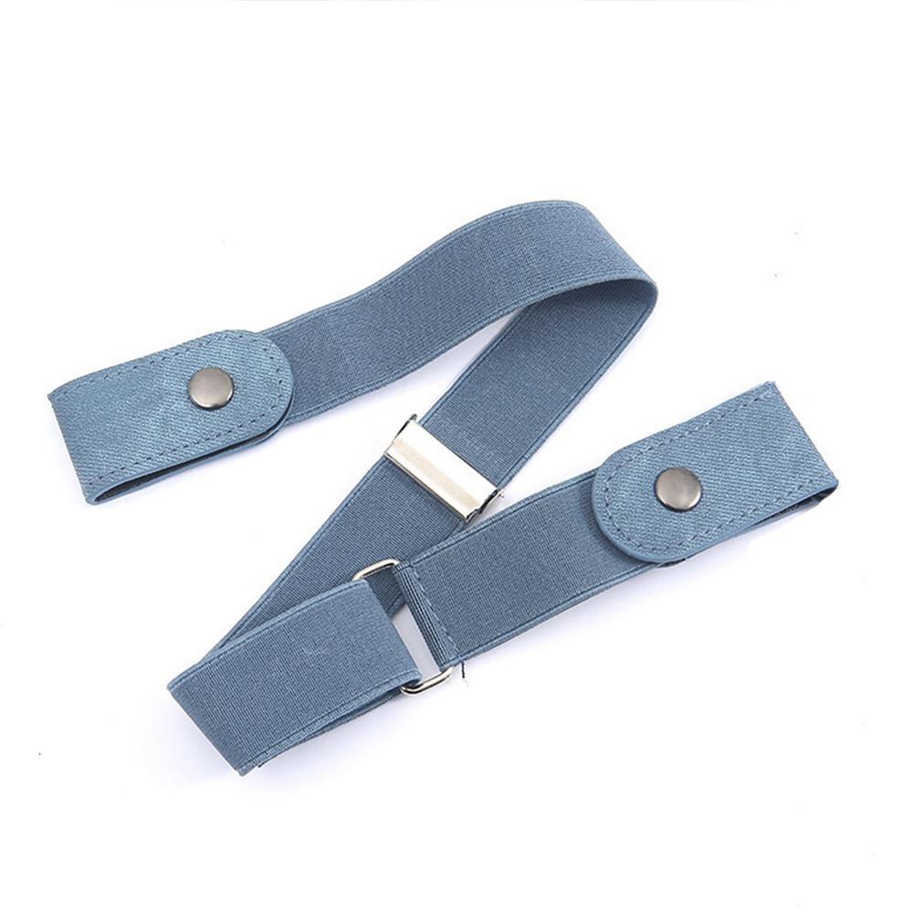 Women Men Jean Pants Dress No Buckle Easy To Wear Canvas Adjustable Elastic Waist Band Invisible Belt Buckle-Free Belts