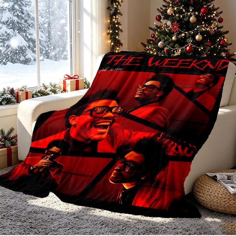 The Weeknd R&B Pattern Blanket for Home Decoration, Bed, Sofa, Car Travel, Camping, Suitable for All Seasons, Birthday Christmas Gift