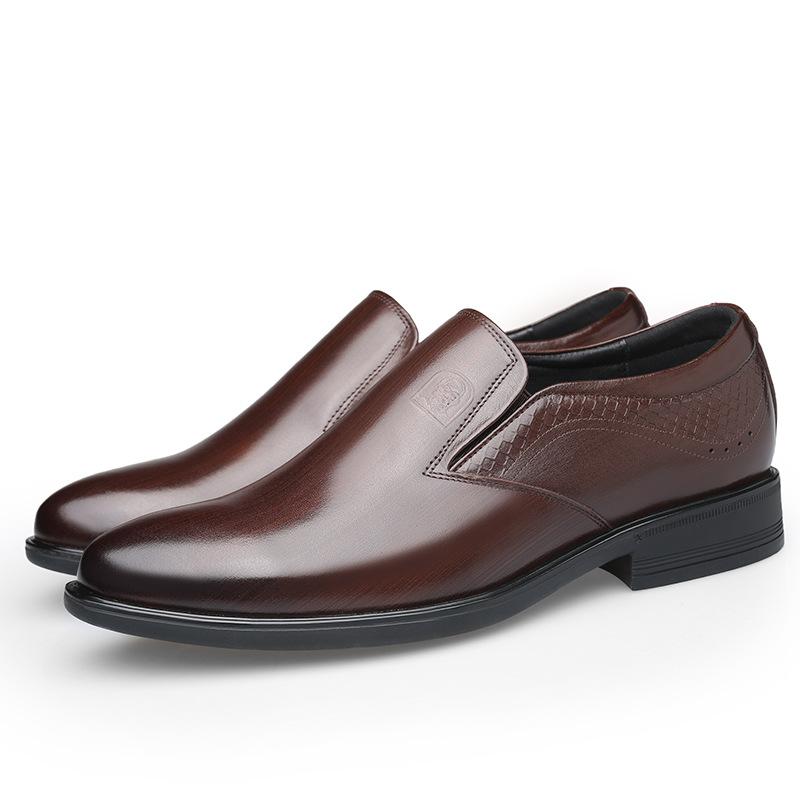 

Мужские черные кожаные туфли Мужская мода Деловые туфли Дерби Британские остроносые Свадебные туфли Дышащая мягкая подошва Кожаные туфли из коровьей кожи 44 коричневый