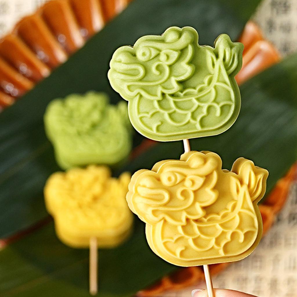 Hand Pressed Mooncakes Mold Dragon Boats Green Bean Cake Mould Dessert Molds Ice Skin Pastries Moulds for Baking Lover
