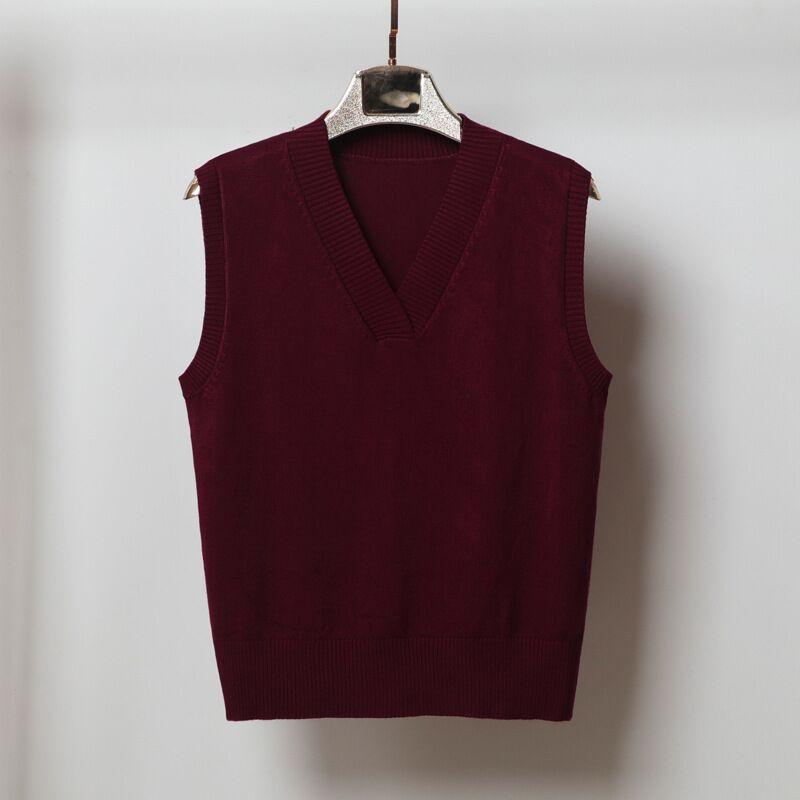 Herbst und Winter große Größe Strickweste Damen locker Pullover V-Ausschnitt Pulloverweste Weste dicke mm dünn und dünn locker