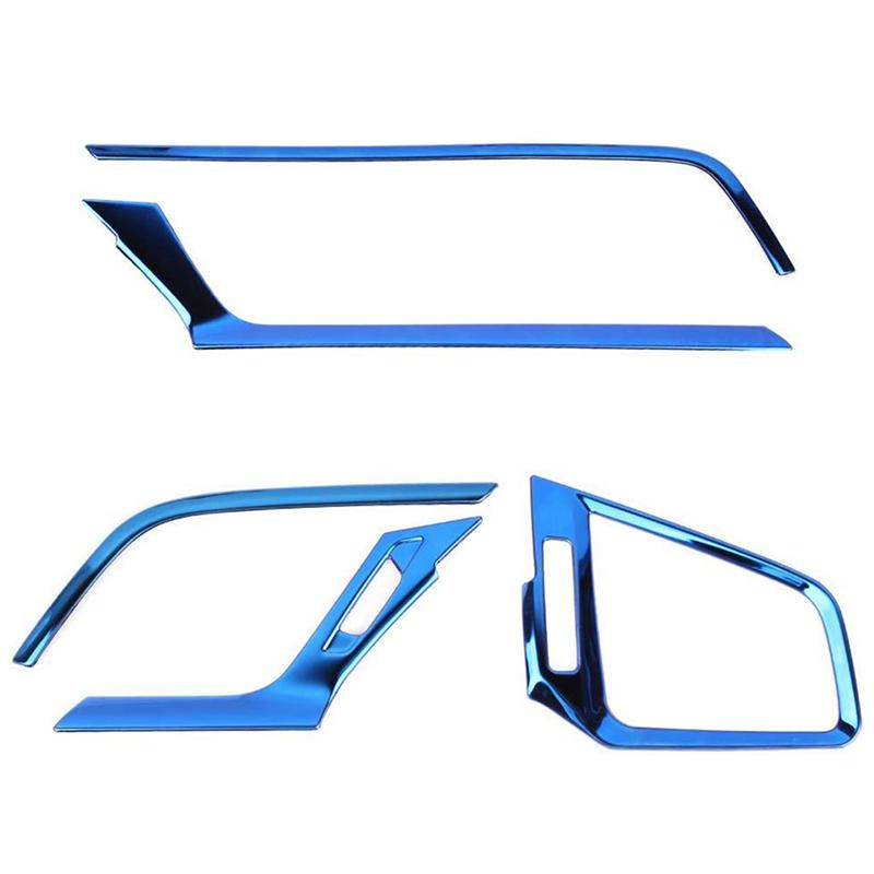 Dekorace vývodu vzduchu centrálního ovládání Nálepka lemování krytu Nerezová ocel pro Hondu Civic 10. generace 2018 2017 2016, modrá