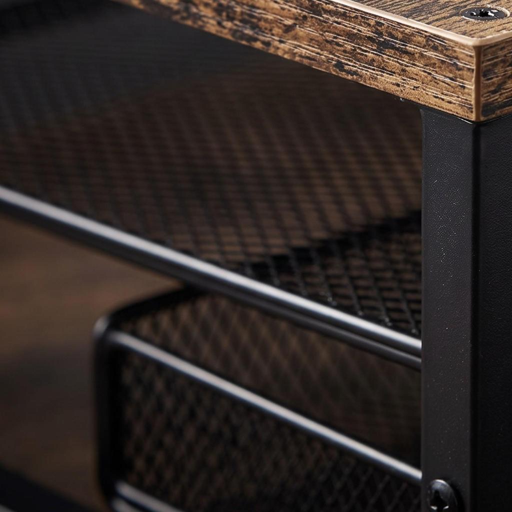 Ergonomic Screen Riser with Storage | WoodGrain Wooden Top, SpaceSaving Design, Computer Stand