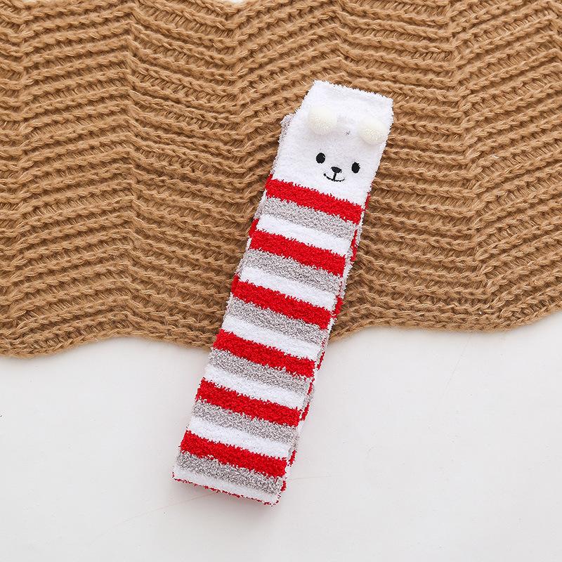 Socks Women'S Japanese Cartoon Animation Women'S Sleep Socks Coral Fleece Socks Thickened Warm Knee Socks Christmas Socks Wholesale