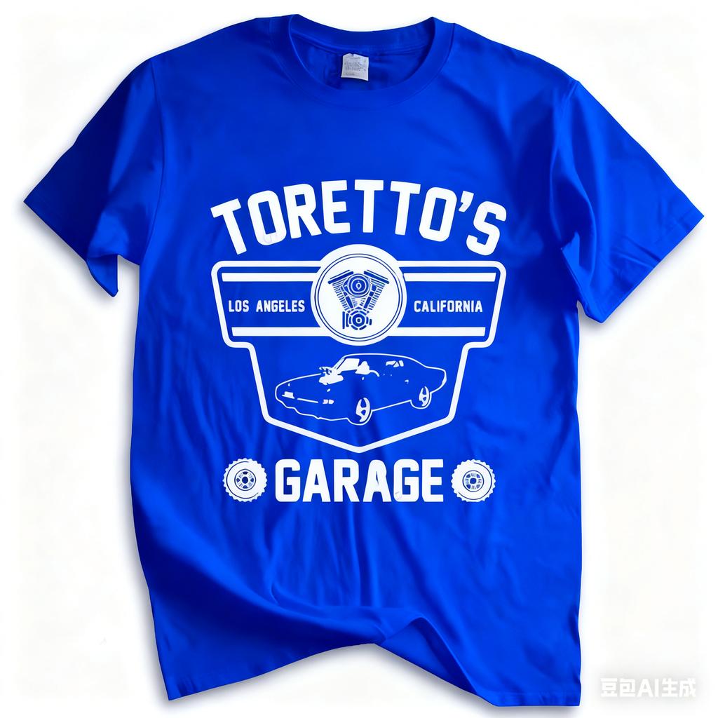 100% Cotton T Shirt Men Brand Clothing Fast and Furious Torento Garage Mens -Toretto's Los Popular Tagless T-Shirt Drop Shipping