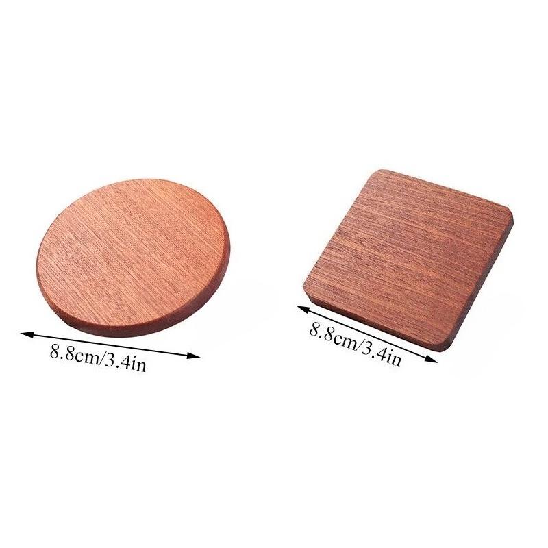 1PC Wooden Coaster Tea Coffee Cup Pad Walnut Durable Heat Resistant Round Bowl Teapot Mat Home Wood Placemats Decor Coasters