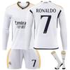 Real Madrid Ronaldo Long Sleeve Kids Soccer Jersey Sports Equipment White Youth