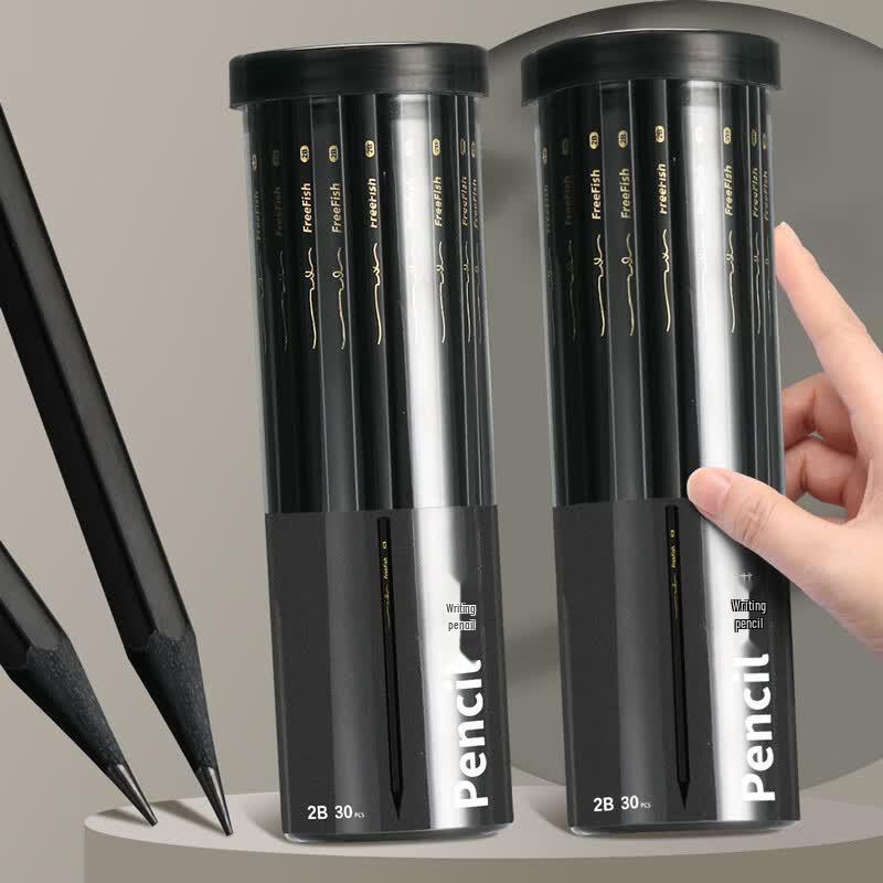 Black Wooden HB Pencils