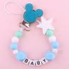 Newest Custom Personalized Name Pacifier Clips Handmade Beech Chains Silicone Beads Holder Soother Baby Teething Toys Chew  Gift