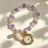 Handmade Bracelet Watch with Flower Pendant Quartz Watch New Chain Watch  for Women Girls