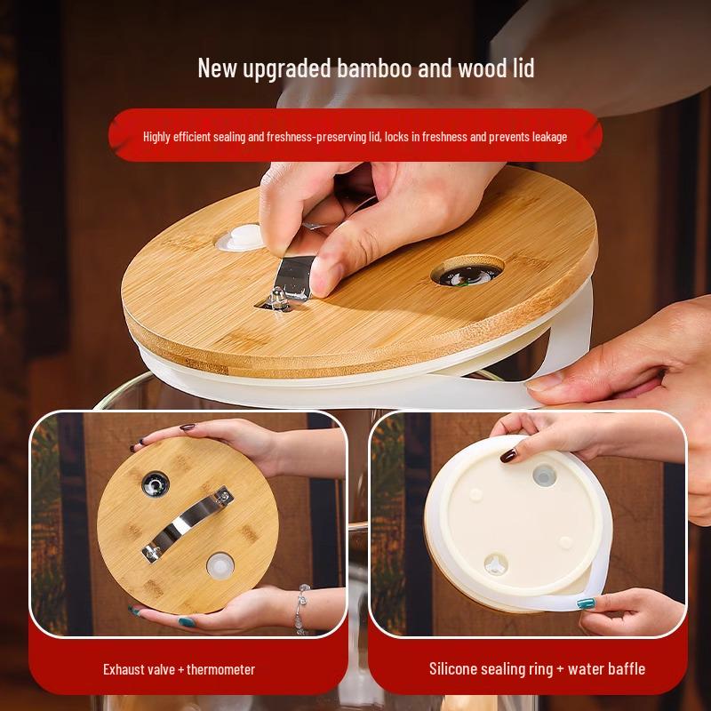 Large Capacity Glass Beverage Dispenser with Faucet for Cold Drinks and Fruit Tea