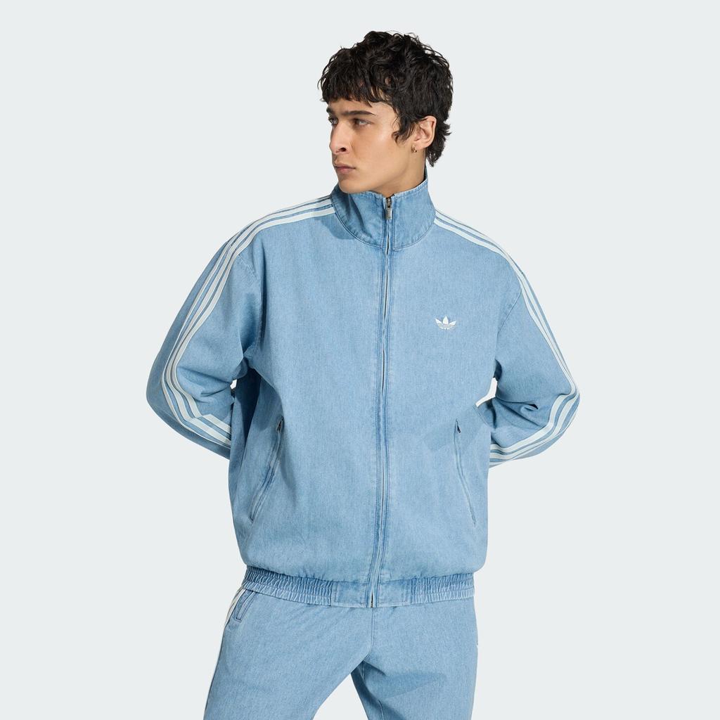 adidas Originals Firebird Sports Stripe Zip Long Sleeve Denim Jacket Men Jackets KX1196