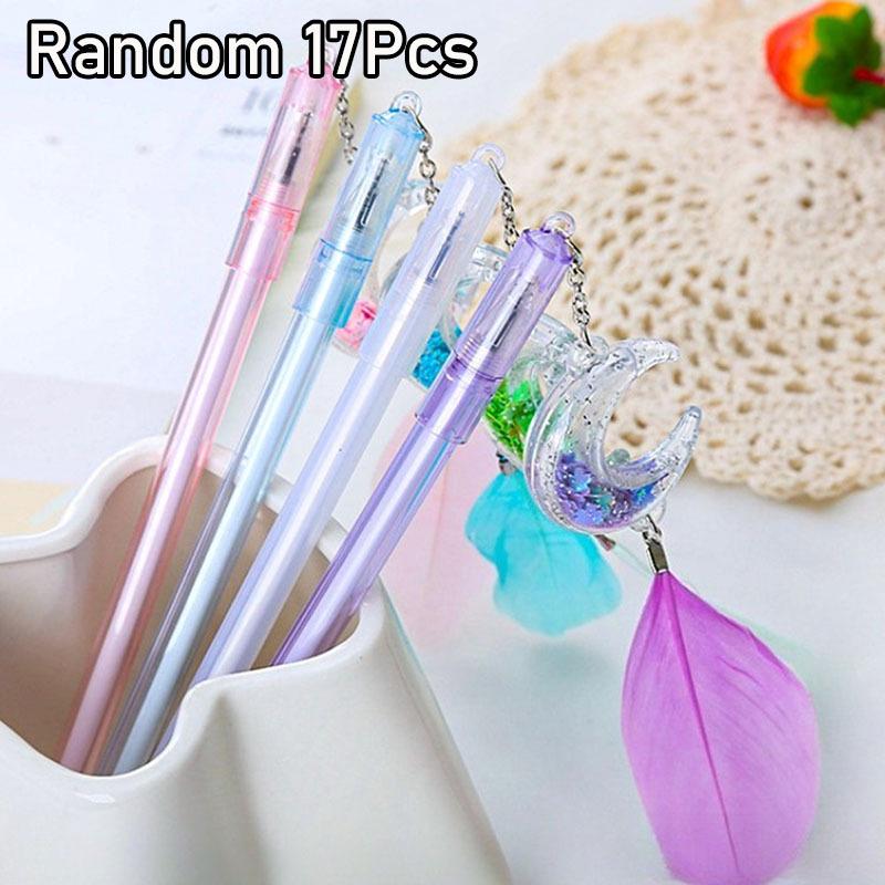 

2Pcs Neutral Pen with Moon Pendant Cute Colored Ink Pens for Writing Drawing School Office Stationery Supplies Random style2Pcs