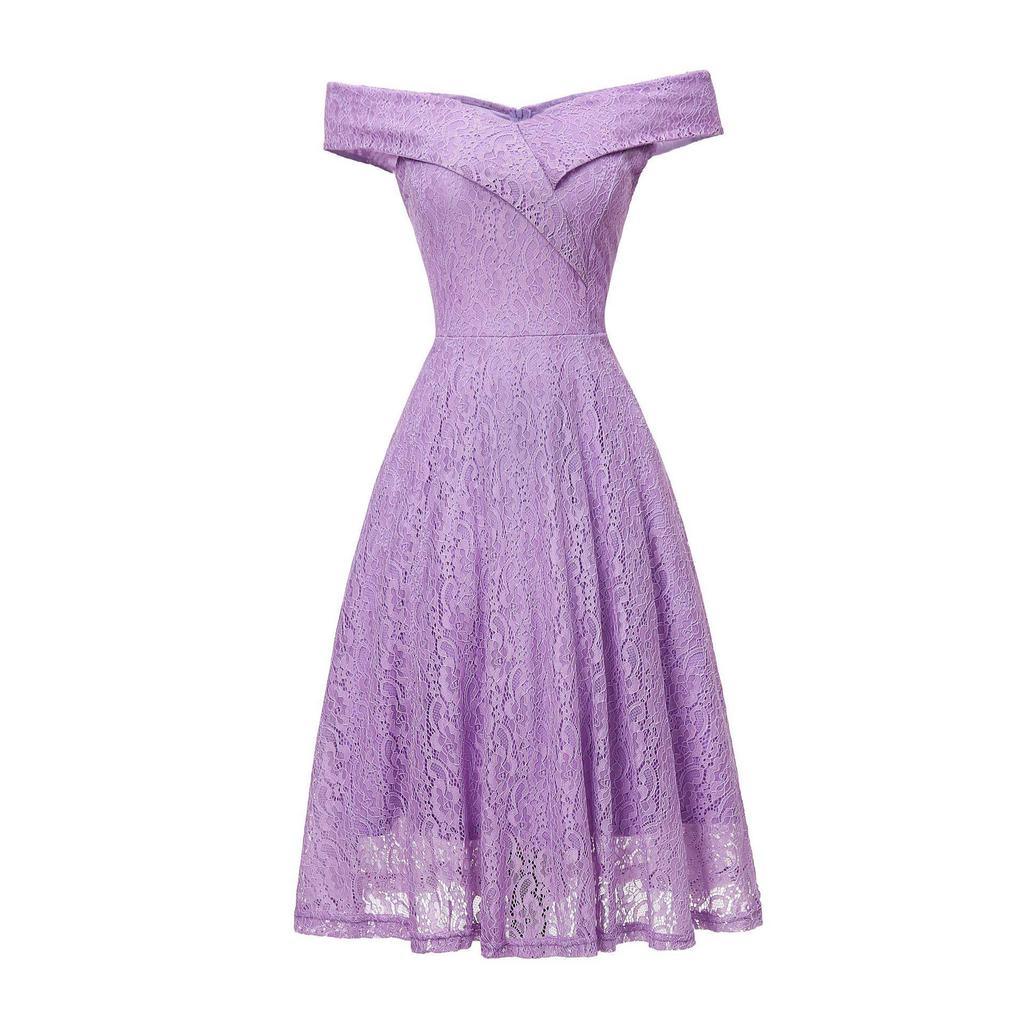 Summer One-Shoulder Lace Dress for Women