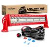 Barra luminosa LED Nilight 22 pollici a tripla fila Spot Flood Combo Luci Guscio Rosso con Kit Cablaggio per Illuminazione Lavoro Guida Nebbia su Camion SUV Fuoristrada