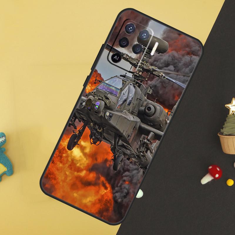 Helicopter Military Case For Oppo A58 A78 A98 A18 A38 A74 A94 A54 A15 A17 A57 A6 A5 Pro A16 A76 A96 A40 A60 A80
