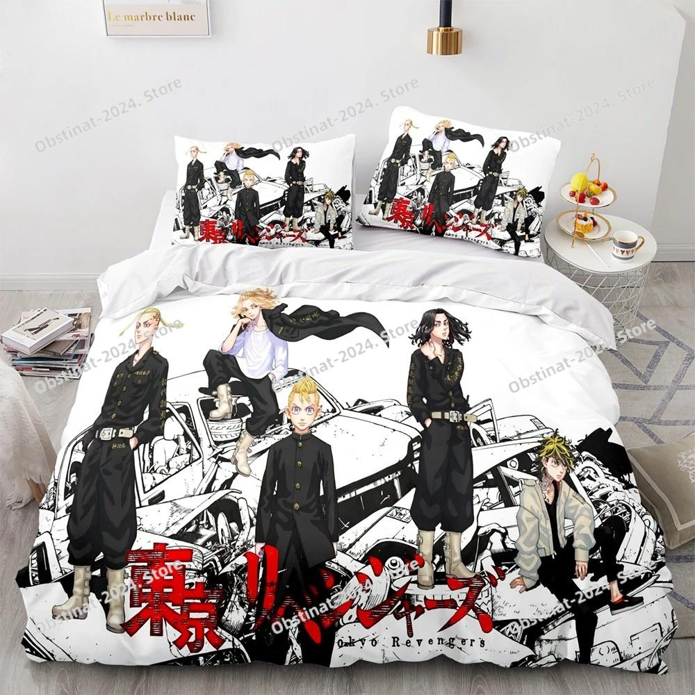 3D New Anime Tokyo Revengers Bedding Set Printed Bed Set Duvet Cover Sheet Pillowcase Bed Soft Quilt Cover Full Queen King Size