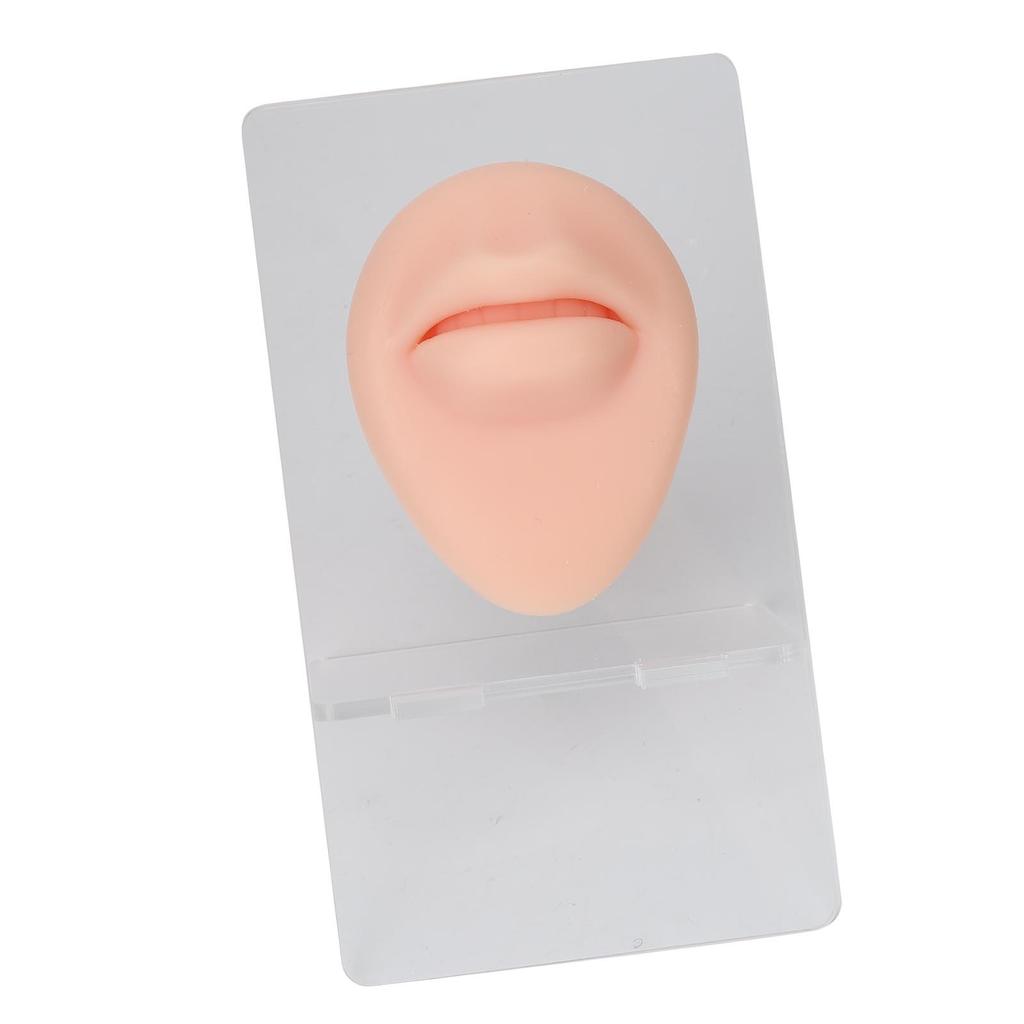 Silicone Lips Model 3D High Simulation Lifelike Elastic Lip Piercing Tattoo Practice Fake Lip Model for Training Light