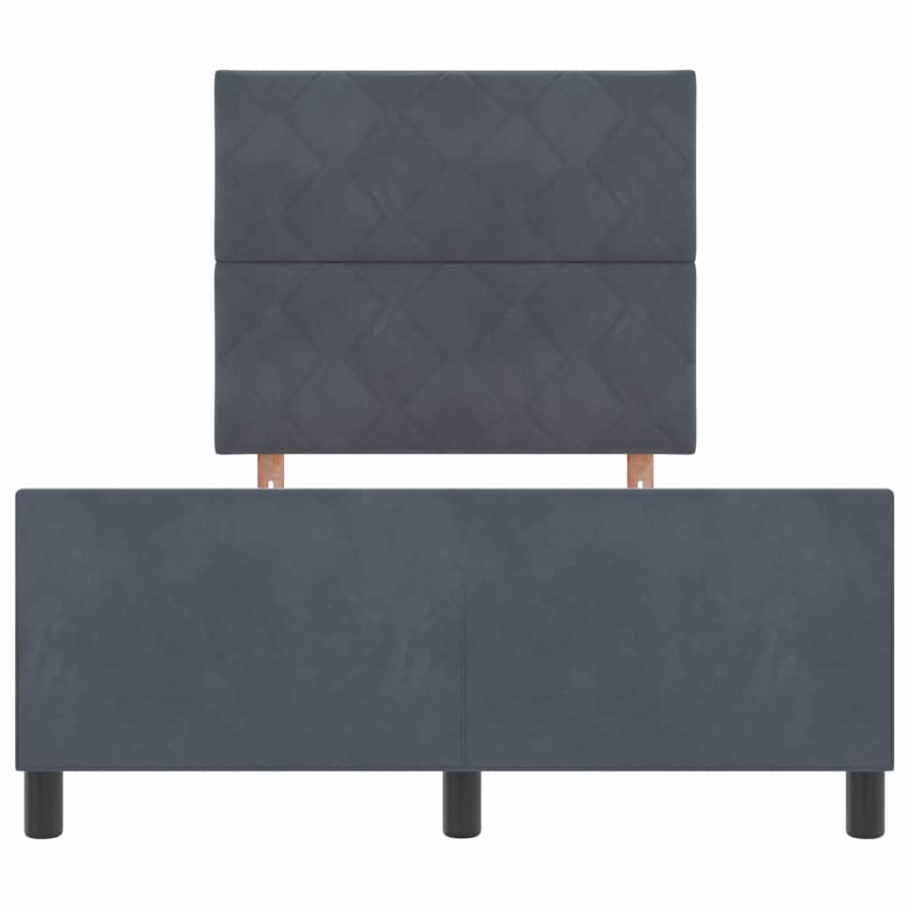 Boxspring Bed with Headboard Dark Grey 120 x 190 cm Velvet