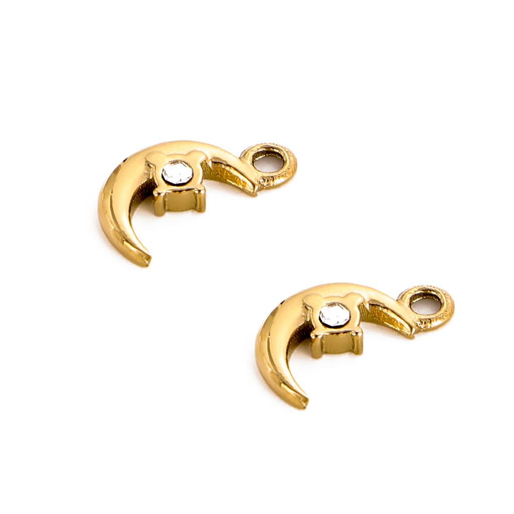 CARLIDANA Delicate Unisex Waterproof Stainless Steel Sun Pendant Moon Charms 18k Gold Color for DIY Jewelry Necklace Jewelry