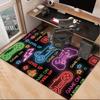 Neon Game Over Kunst Büro Teppich Stuhlunterlage, Spielteppich, Geeignet für Eingangsbereich, Schlafzimmer, Wohnzimmer, Schreibtisch, Weihnachtsgeschenk