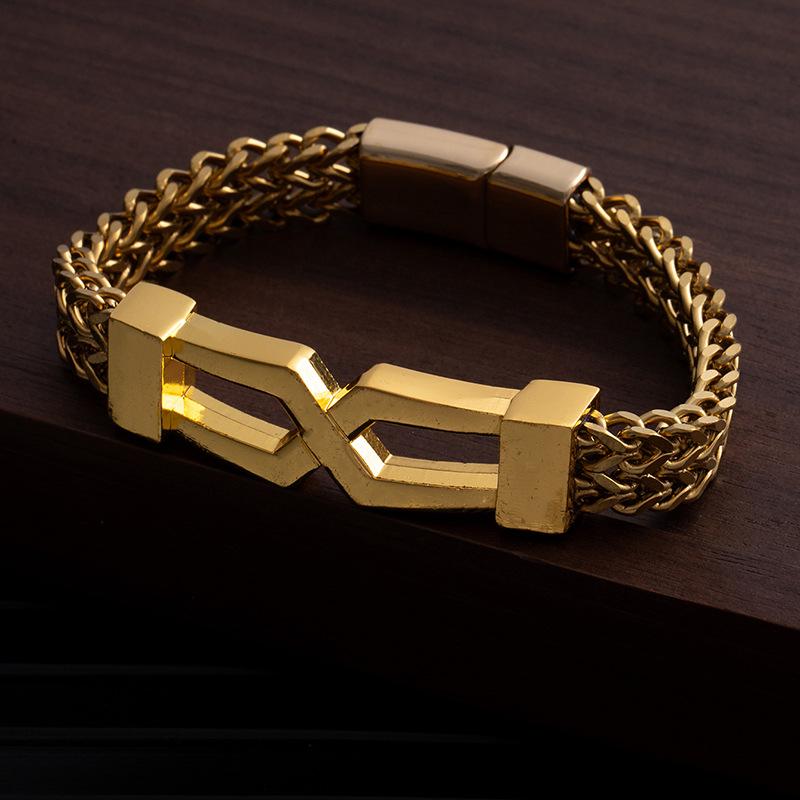 Simple Trendy Hip-Hop Glasses Type Titanium Steel Bracelet Style Fashionable Simple And Versatile Men'S Jewelry