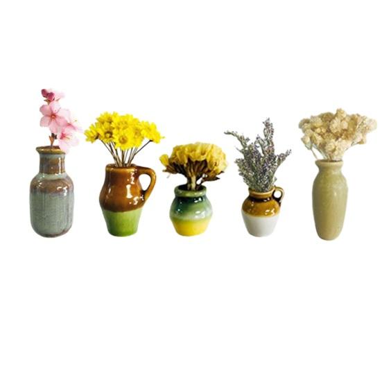 5/7/8Pcs Mini Ceramic Vase Refrigerator Magnet Home Office Kitchen Locker Fridge 3D Miniature Flower Vase Pot Magnetic Decoration Ornament