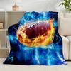 1PC Electric Football Fire Flannel Blanket Gift, Suitable for Both Men And Women, Soft Ideal for Beds And Sofa, Birthday Or Christmas Gift