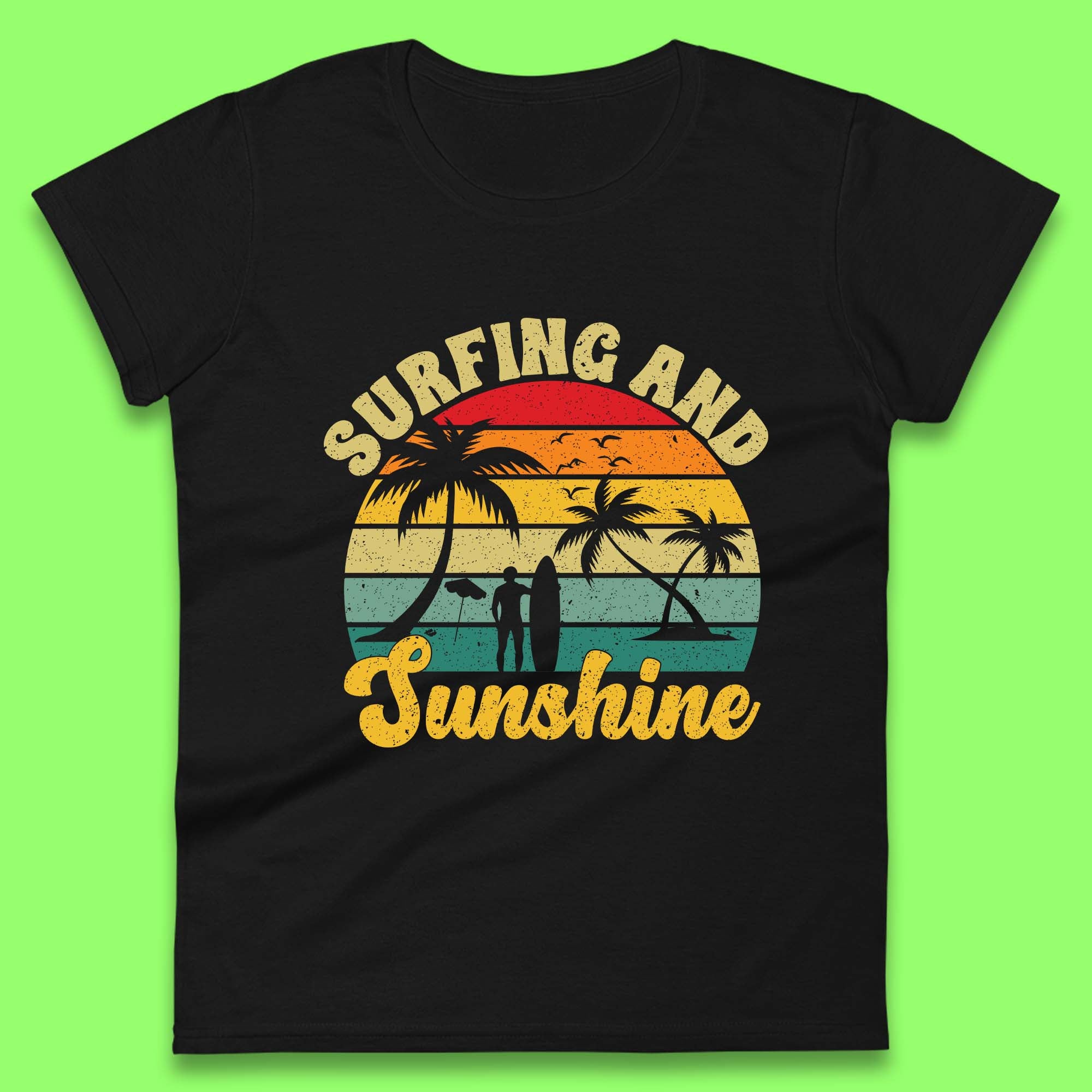 Surfing And Sunshine Womens T-Shirt Mens Tops Tees Unisex L