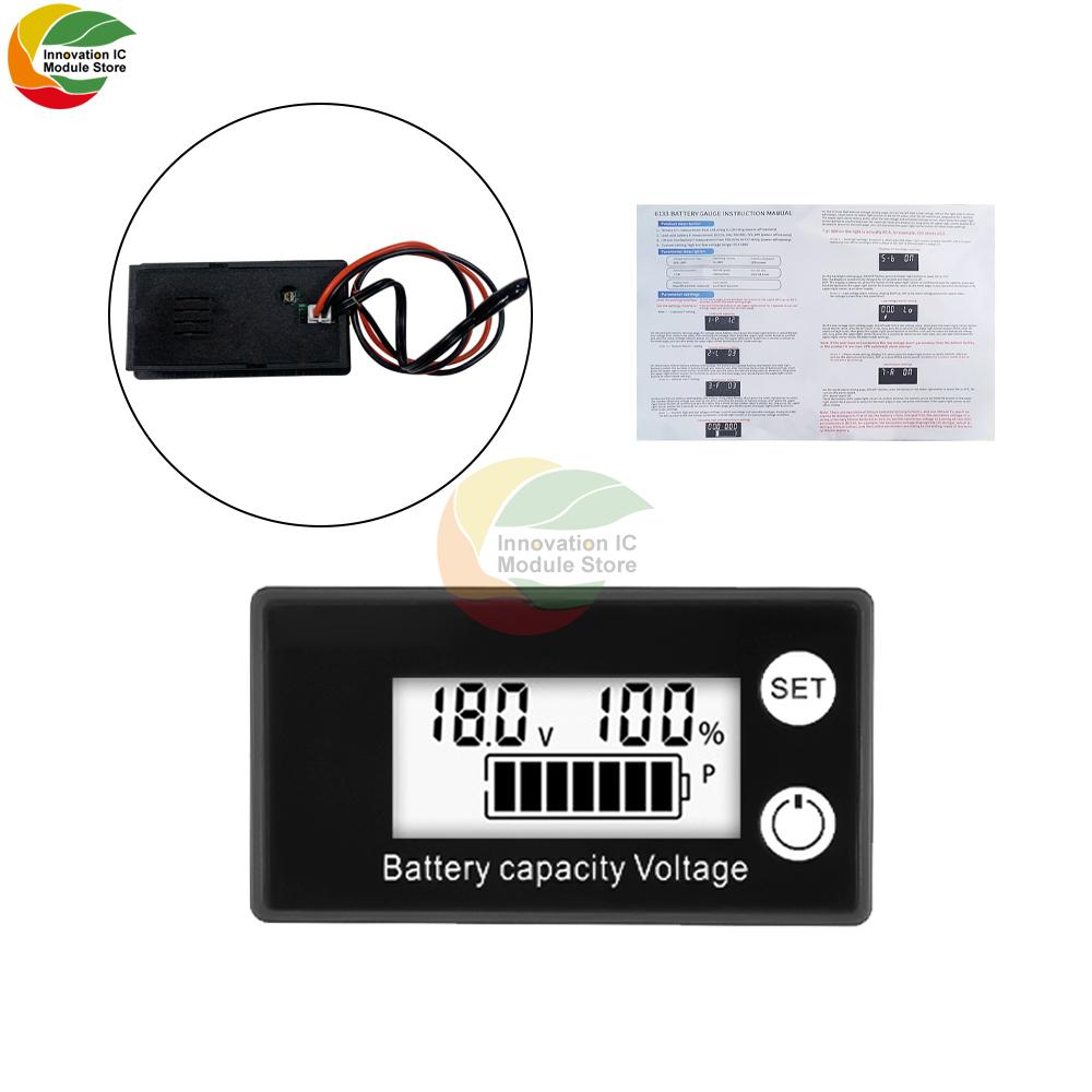 6111A DC8-111V Battery Capacity Indicator LCD Digital Power Meter Lead-acid Lithium LiFe PO1 Voltage Tester for Car Motorcycle