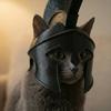 Kreative Katzen-Spartaner-Ornament-Sammlung COS Gepanzerte Odyssee Helm 3D-Druck Lustiges Haustier
