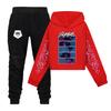 Plush Long Sleeved Pants Loose Pullover Hoodie Set For Children
