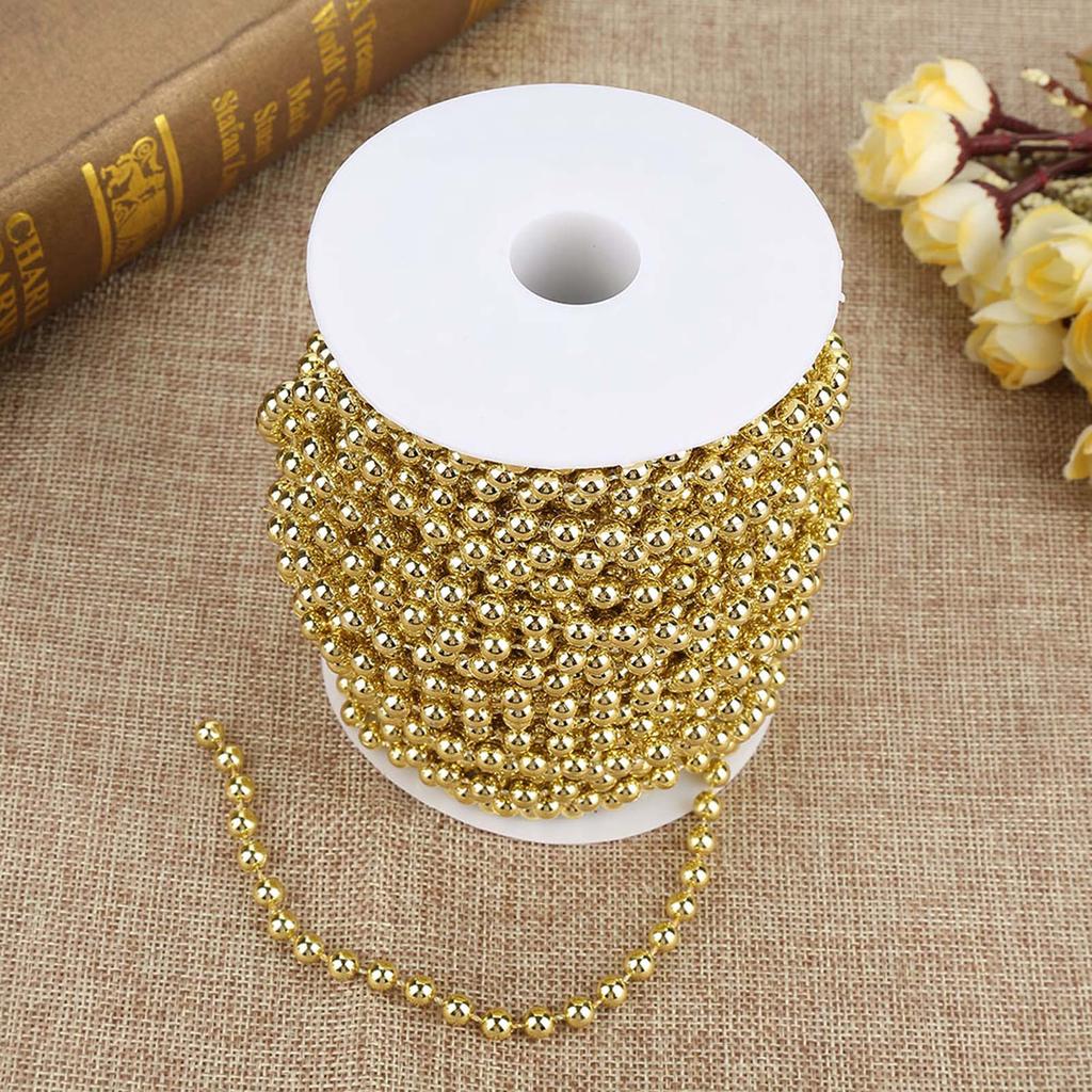 25mCelsiusroll Electroplating Pearl Wire Beads Garland String   Wedding Decoration 6mm(sliver)