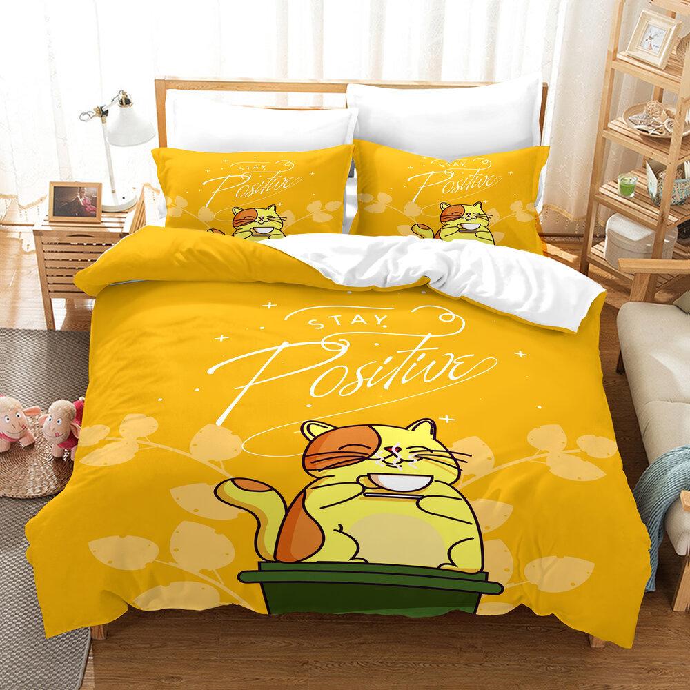 

Комплект из трех частей для цифровой печати на одеяле Animal Cat GB-Single135cm×200cm 2pcs