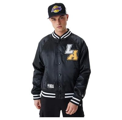 New Era Los Angeles Lakers Team Logo Satin Bomber Jacket