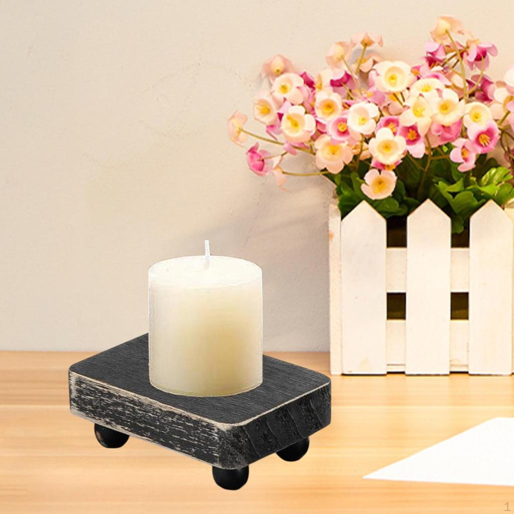 Display Stand for Fishbowl And Planter Wooden Holder Living Room Garden