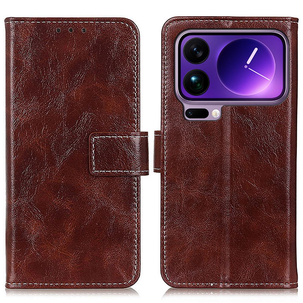 

For Xiaomi 17 Pro Max Case Wallet Leather Phone Cover Crazy Horse Texture