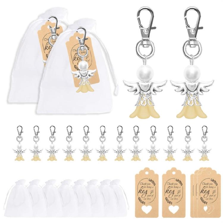 Baby Shower Favors Set Angel Keychain Favors Set Angel Pendants Angel Keyring Guest Gift for Party жёлтый