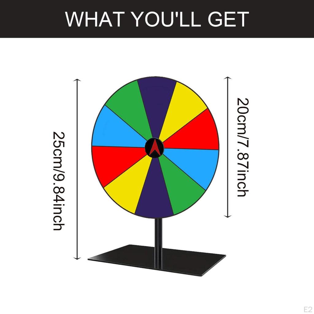 Colored Rotating Prize Wheel Desktop Raffle Rotator with Stand Erase Marker Editable Reusable
