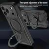 For iPhone 17 Pro Case Compatible with MagSafe Shockproof TPU + PC Phone Back Cover with Kickstand