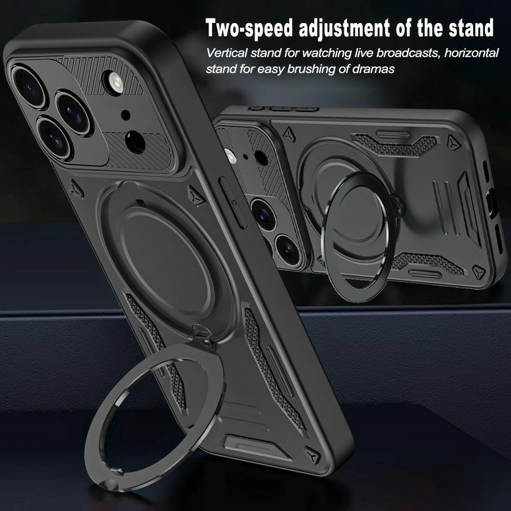 For iPhone 17 Pro Case Compatible with MagSafe Shockproof TPU + PC Phone Back Cover with Kickstand