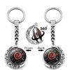 Elegant Soviet Badge Russian Cccp Keychain Double-sided Rotating Moon Pendant