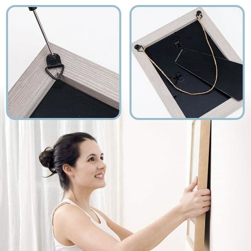 ESJNNK Triangular Hanging Hooks, Set of 100, for Picture Hanging, Bill Hooks, Small Hooks, with Wood Screws and Box (Silver)