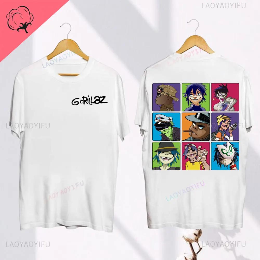 Unisex New Funny Music Band Gorillaz Demon Days TShirts Boy Crazy Tee Round Collar Short Sleeve Clothing Casual Graphic Cotton Tops S