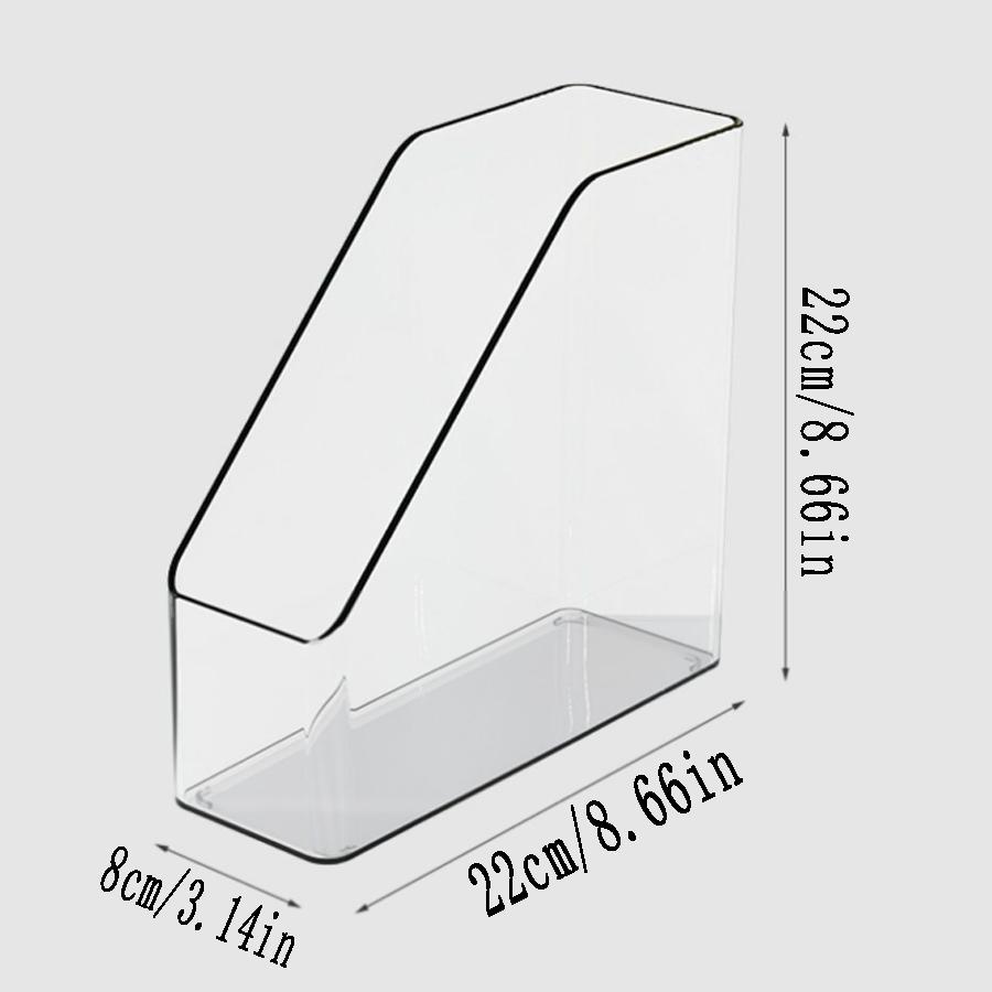 

1 шт., студенческая настольная прозрачная подставка для книг, офисная полка для хранения файлов, пластиковая коробка для организации бумаги формата А4